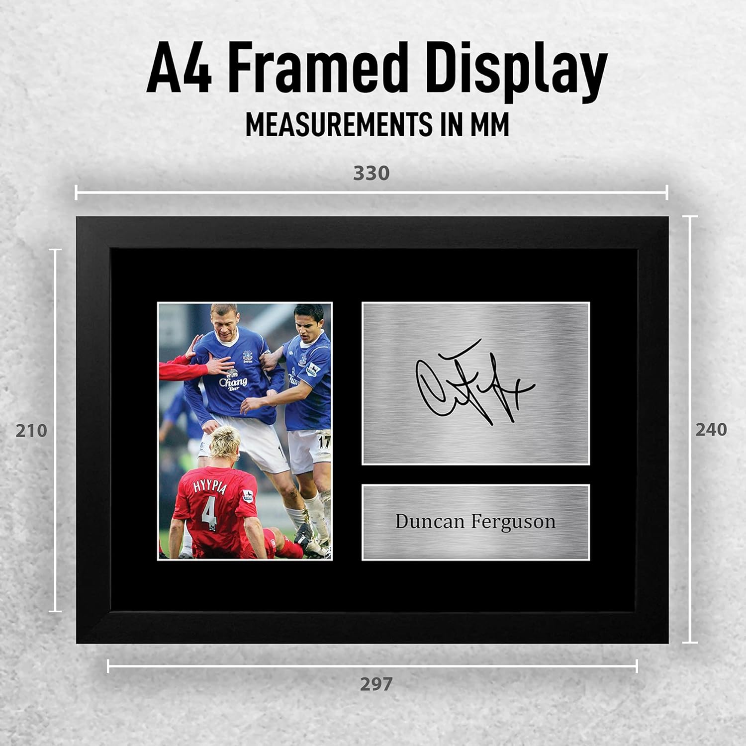 Thumbnail 1 de HWC Trading Duncan Ferguson signed framed A4 autograph photo display gift