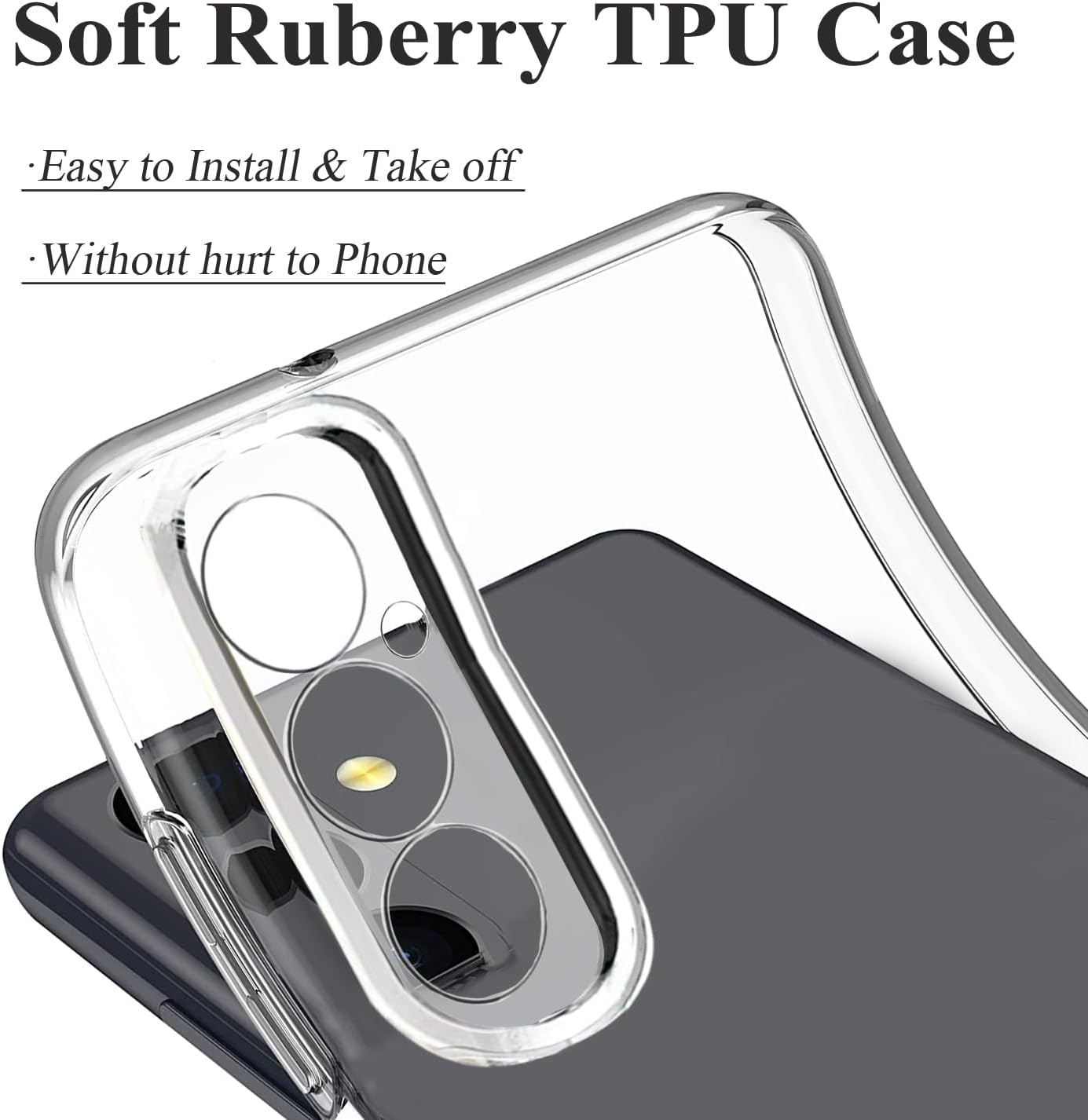 Thumbnail 3 de Unov clear case for Galaxy A15 – soft TPU protective cover with shock absorption and embossed design
