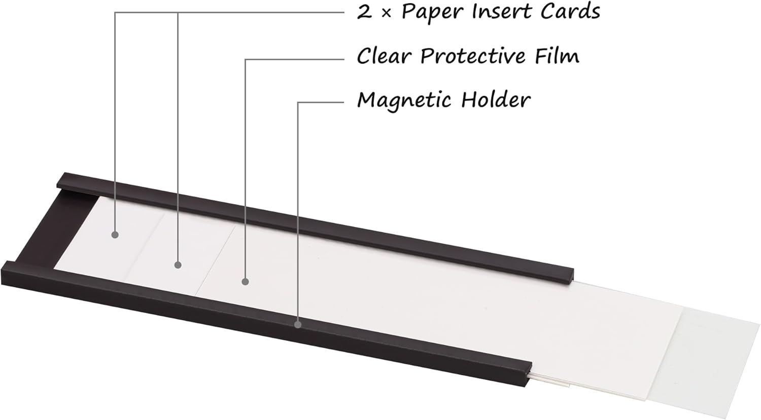 Thumbnail 4 de Realth magnetische Etikettenhalter im C-Kanal, 30 Stück – 50 x 76,2 mm für Whiteboard-Metall & Schubladen