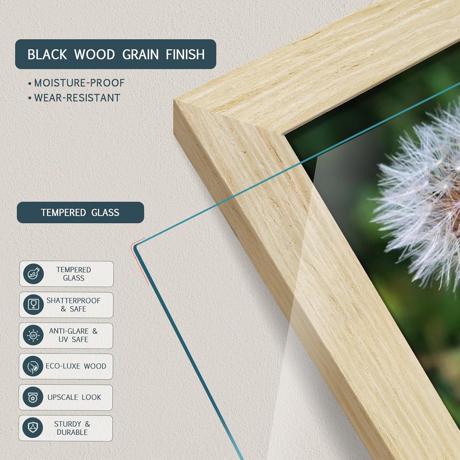 Detalle 2 de TENIBYC 13x19 Picture Frames Set - 3 Pack in Natural Oak