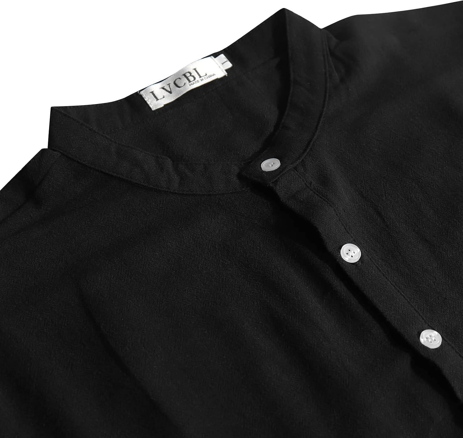 Thumbnail 2 de LVCBL LVCBL Leinen-Hemd Henley Regular Fit
