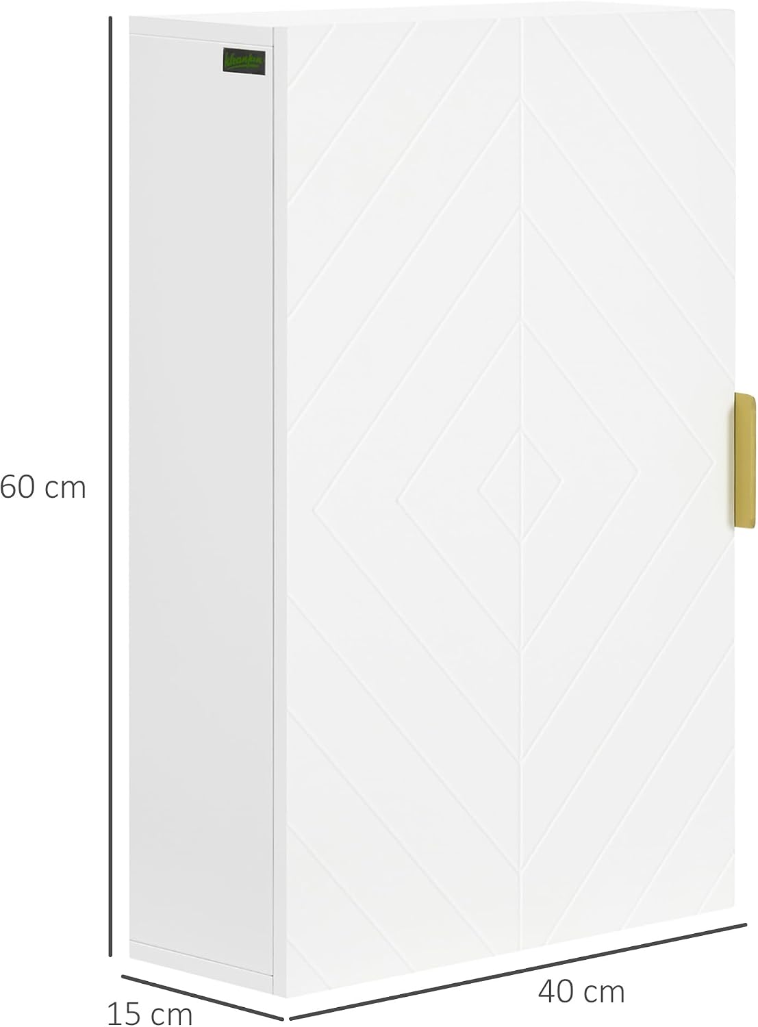 Thumbnail 2 de Kleankin armoire murale de salle de bain avec étagère réglable (40 x 15 x 60 cm)
