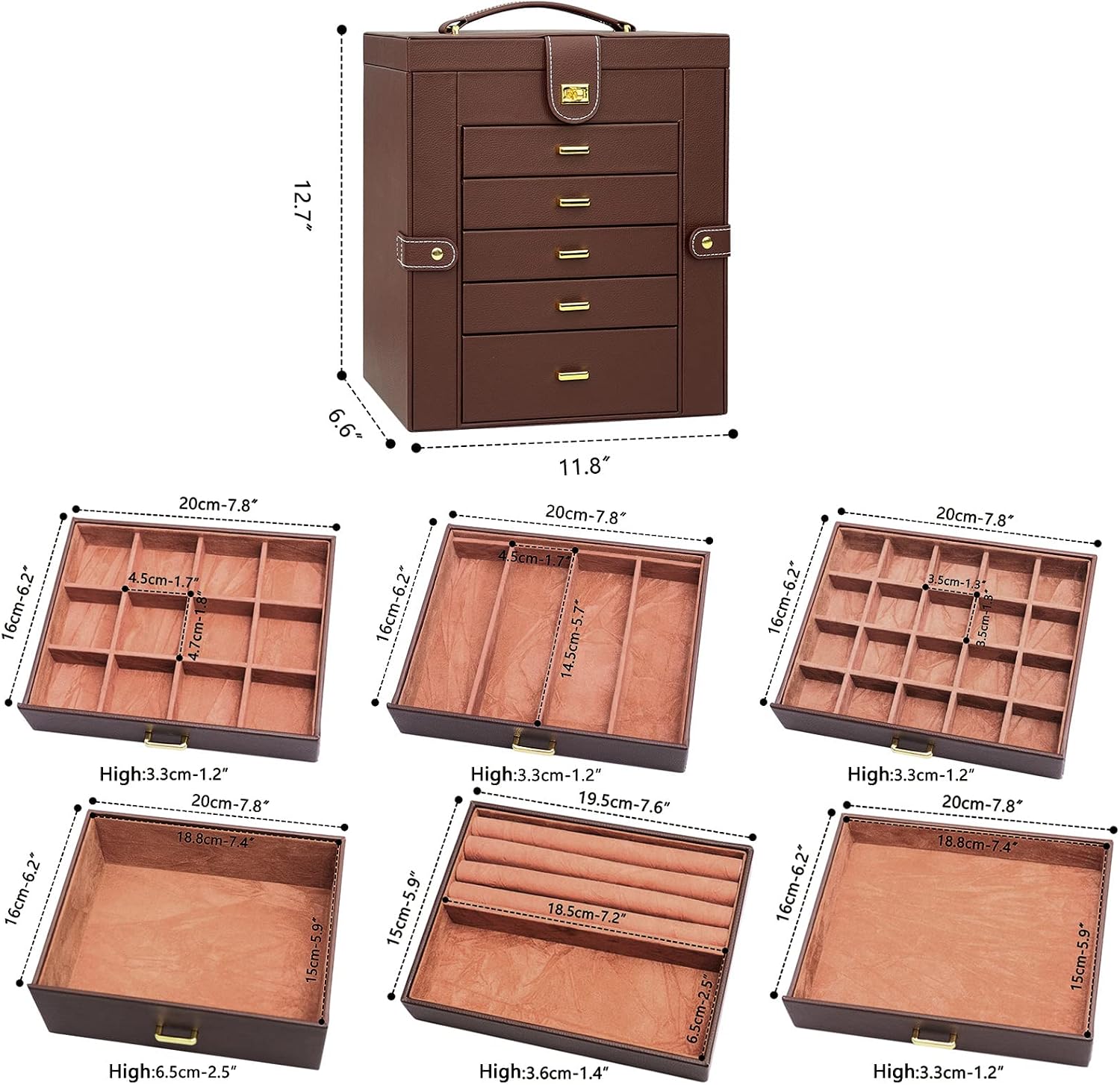Thumbnail 2 de AKOZLIN Large 6-Tier Jewelry Box Organizer 6-tier