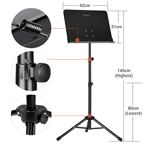 Thumbnail 4 de CAHAYA Notenständer Klappbar Höhenverstellbar 80–145 cm, 2-in-1 Boden/Tisch