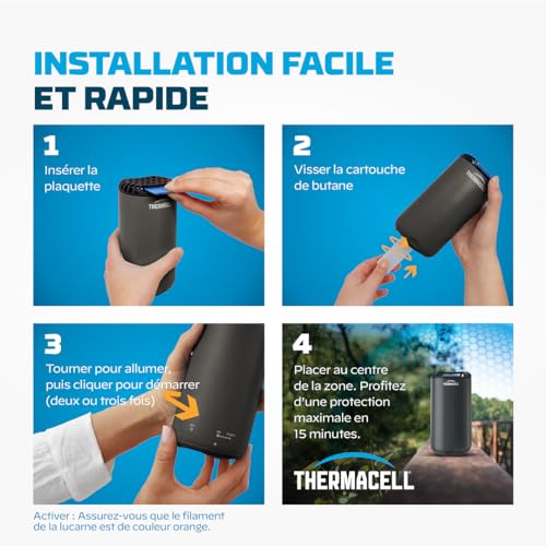 Detalle de Thermacell 4 Cartouches Gaz Butane Anti Moustiques Tigres – Extérieur