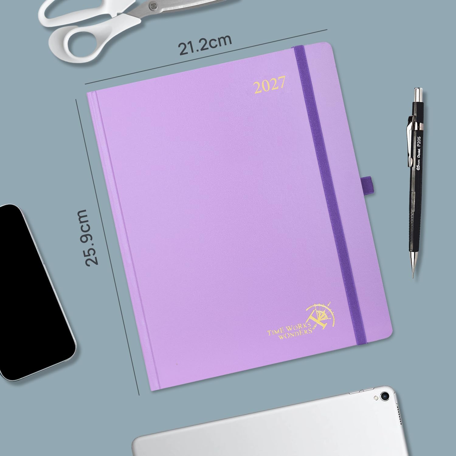 Detalle de POPRUN Agenda 2027, weekplanner op A4-formaat met hardcover en 100 g/m² papier
