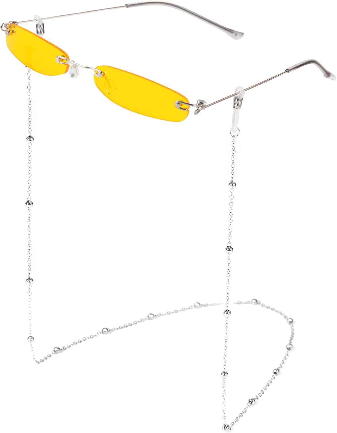 MEGAVOW rimless rectangle skinny sunglasses with ocean lens (small narrow fit)