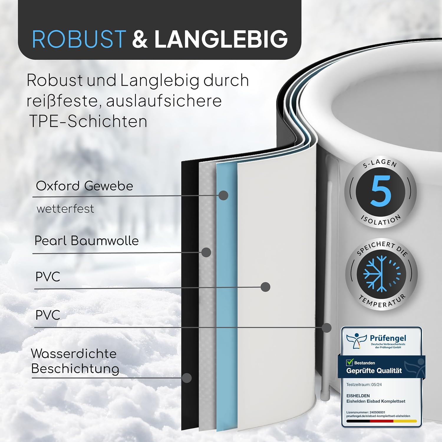 Detalle 2 de Eishelden Premium Eisbad 80 cm Ø XL