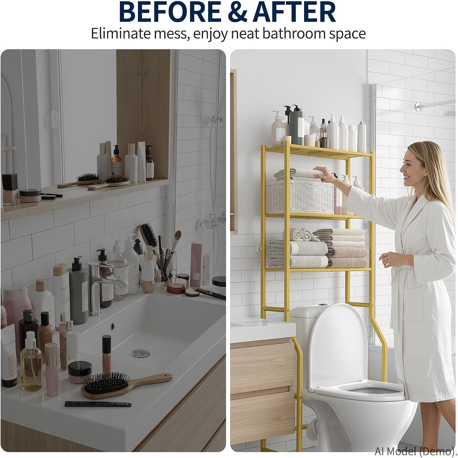 Thumbnail 6 de GloTika Over-Toilet Storage Rack, 3-Tier