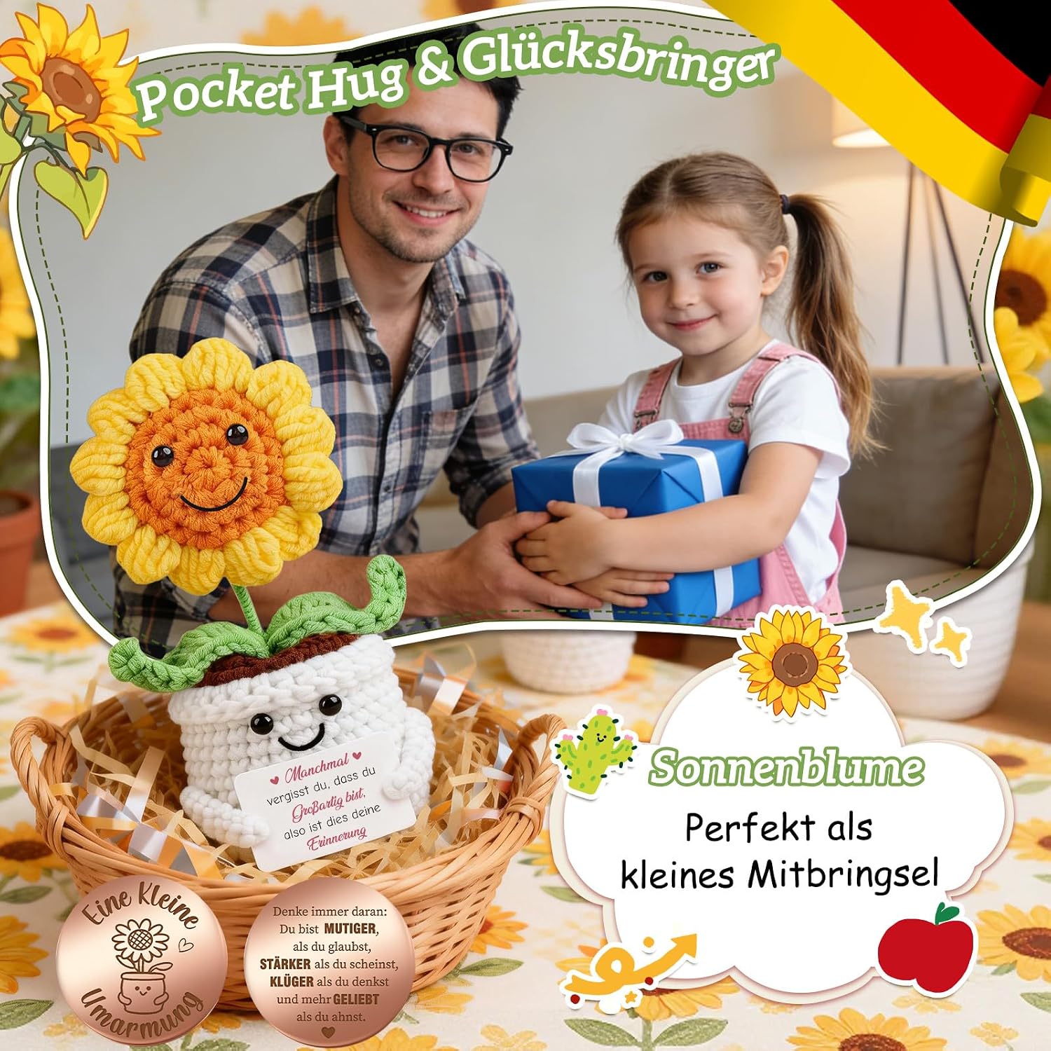 Detalle de Giftota Pocket Hug Sonnenblume ca. 14 cm