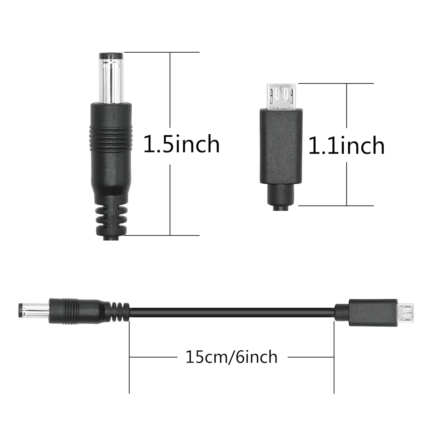 Thumbnail 5 de DC 5521 to Micro USB Power Cable