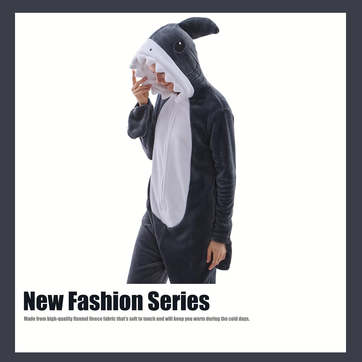 Thumbnail 4 de JUOLOET Unisex Adult Animal Onesie Pajamas with Hood and Side Pockets