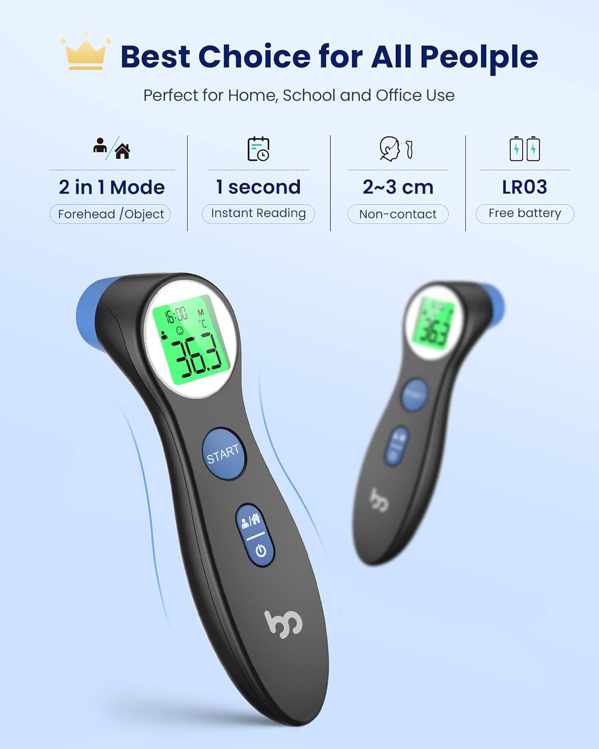 Thumbnail 1 de Forehead Thermometer No-Touch Infrared 1