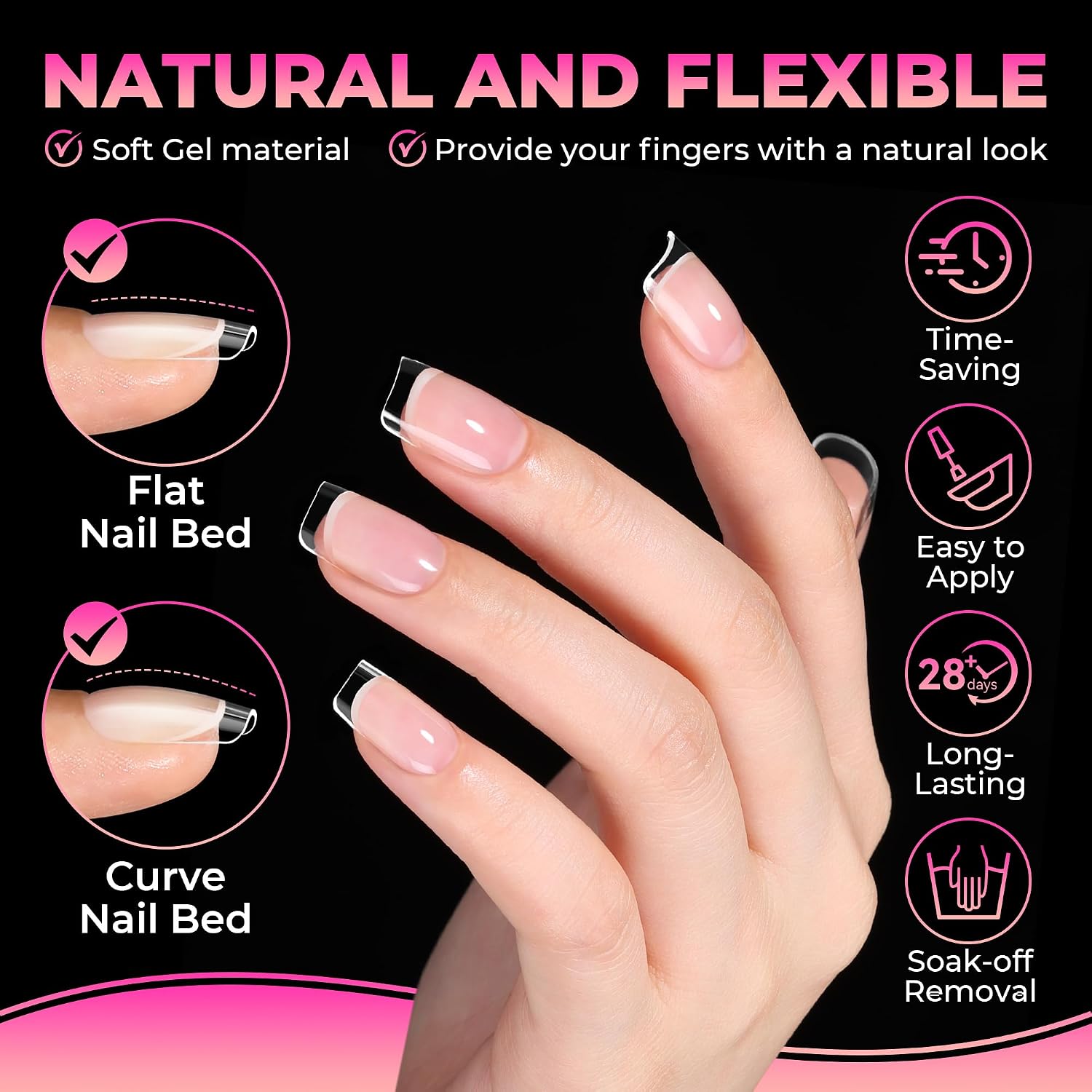 Thumbnail 2 de UNA GELLA UG-A563 Short Square Gel Nail Tips, 510 Pieces, 15 Sizes