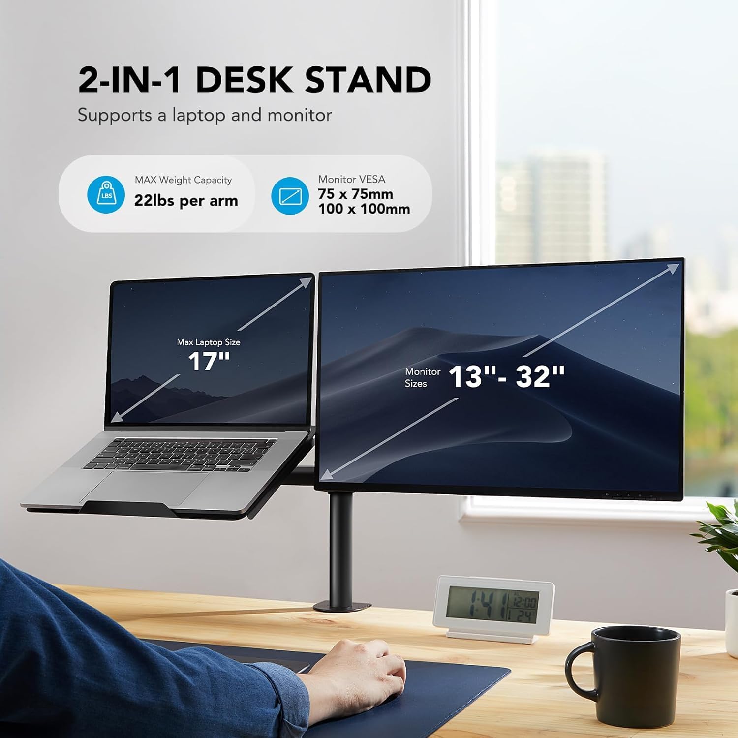 Thumbnail 1 de HUANUO Monitor and Laptop Desk Mount for 17-inch Laptops