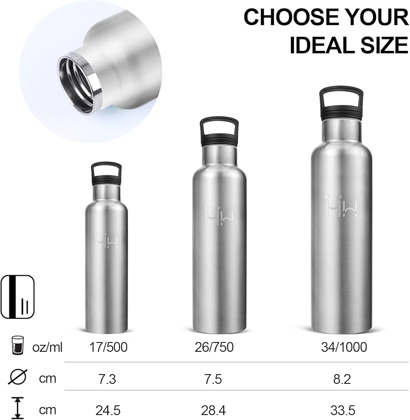 Detalle 1 de Botella Acero Inoxidable 500 ml para viaje 🚰