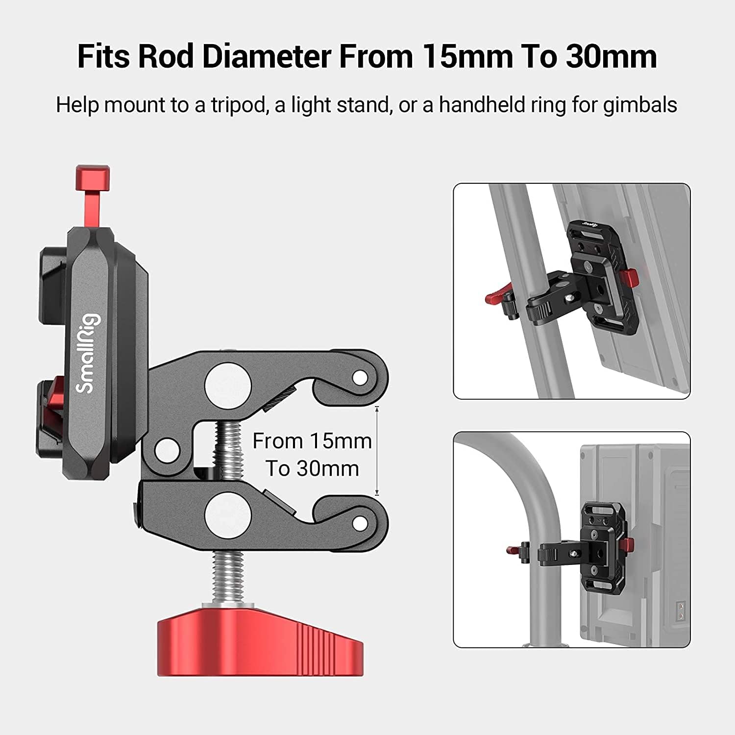 Thumbnail 4 de SmallRig Mini V Mount Battery Plate (2989) with crab-shaped clamp for camera power