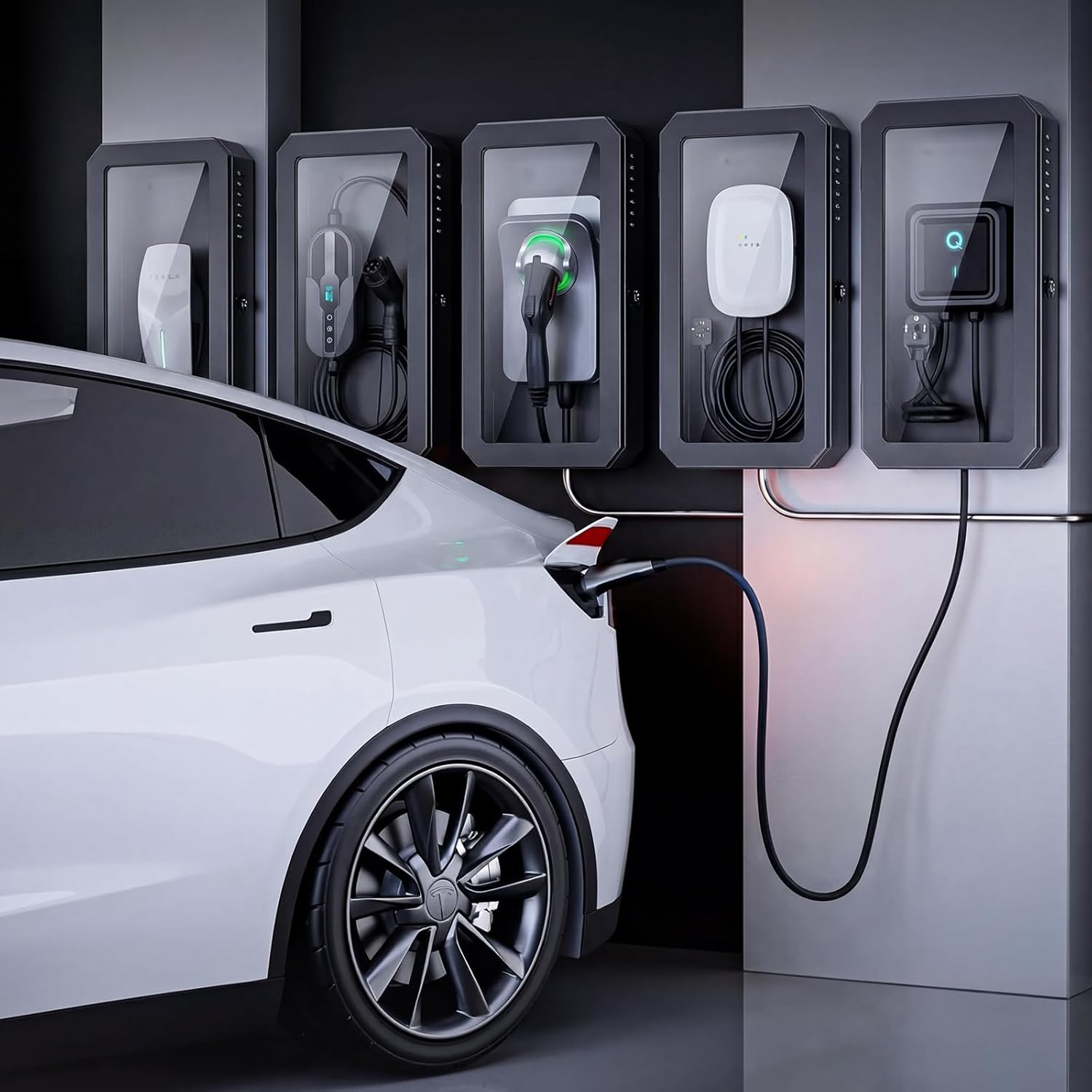Detalle 2 de YONZEE Wall-Mounted EV Charger Protection Box – Weatherproof Cover for Home Chargers