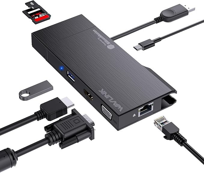 Detalle de WAVLINK Dock Station de Viaje 9 en 1 con HDMI 4K🚀