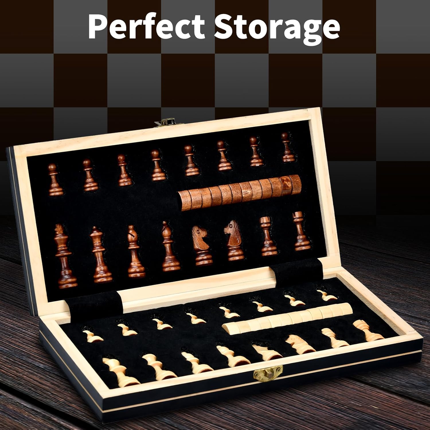 Thumbnail 4 de Aissom Schachspiel aus Holz 29x29 cm