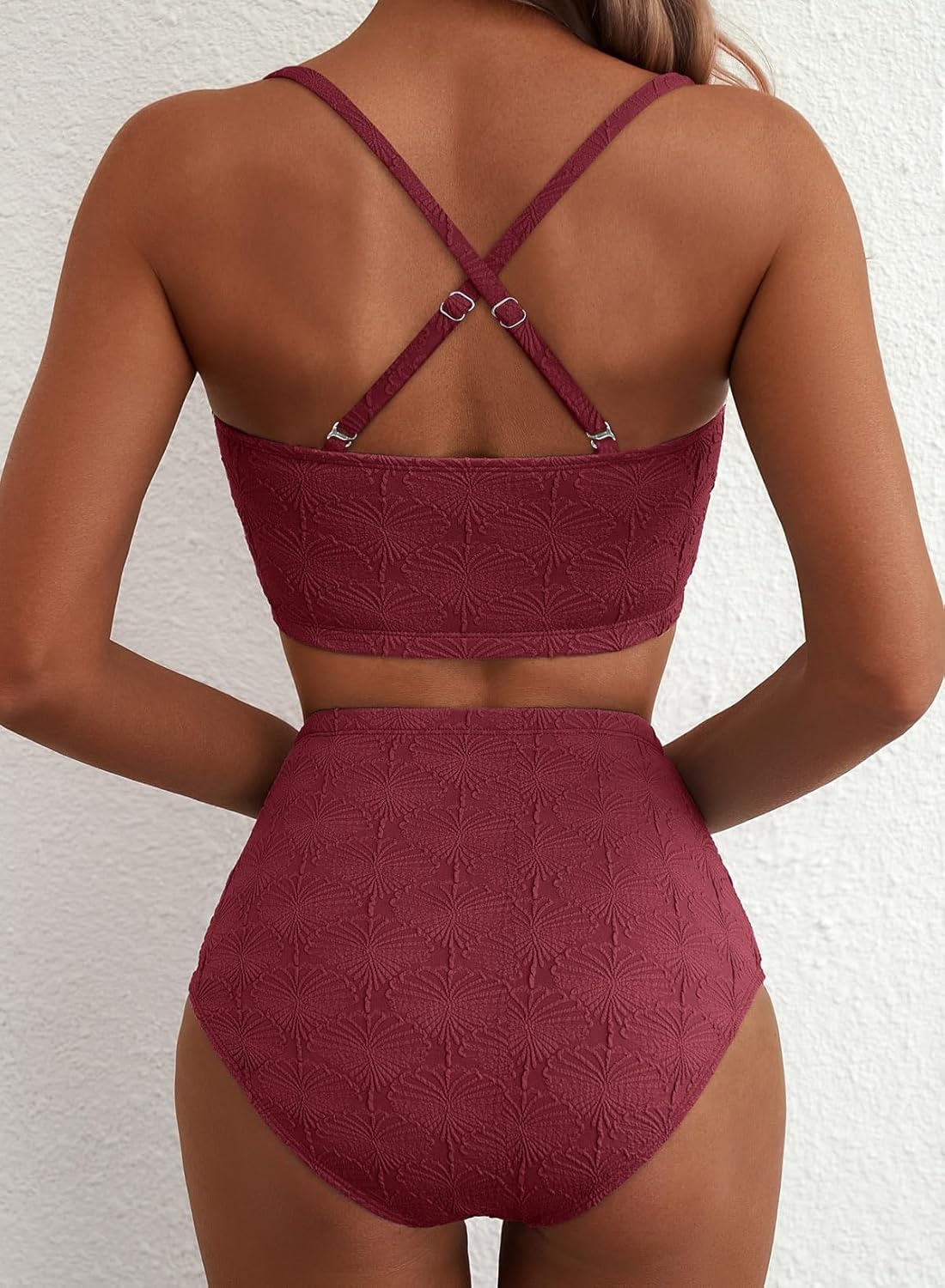 Thumbnail 1 de Herseas Seashell Textured Bikini Sets with Knotted Front – 2 Piece Swimsuit