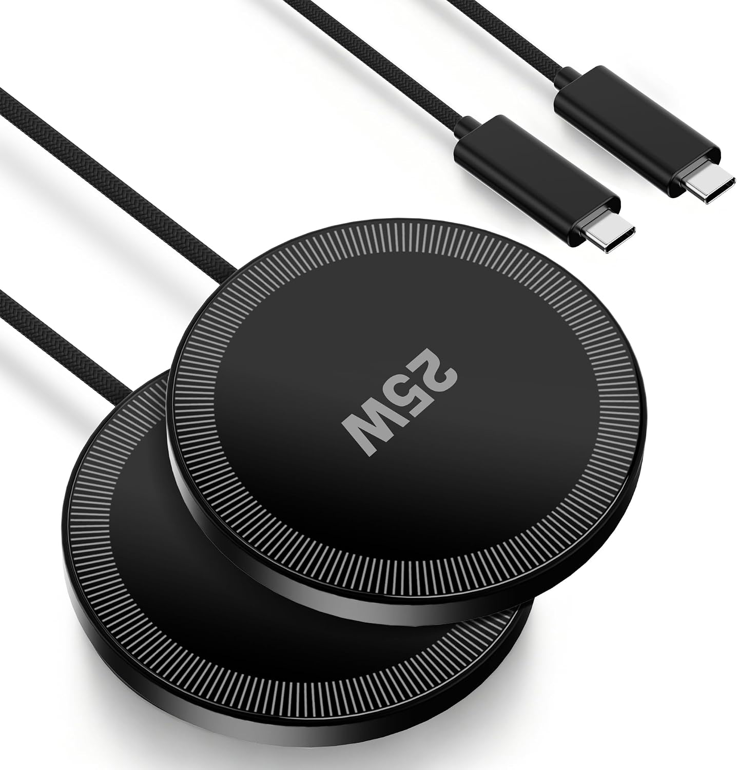 Detalle de Dynzap W123 25W Magnetic Wireless Charger, 2-Pack with USB-C Cables