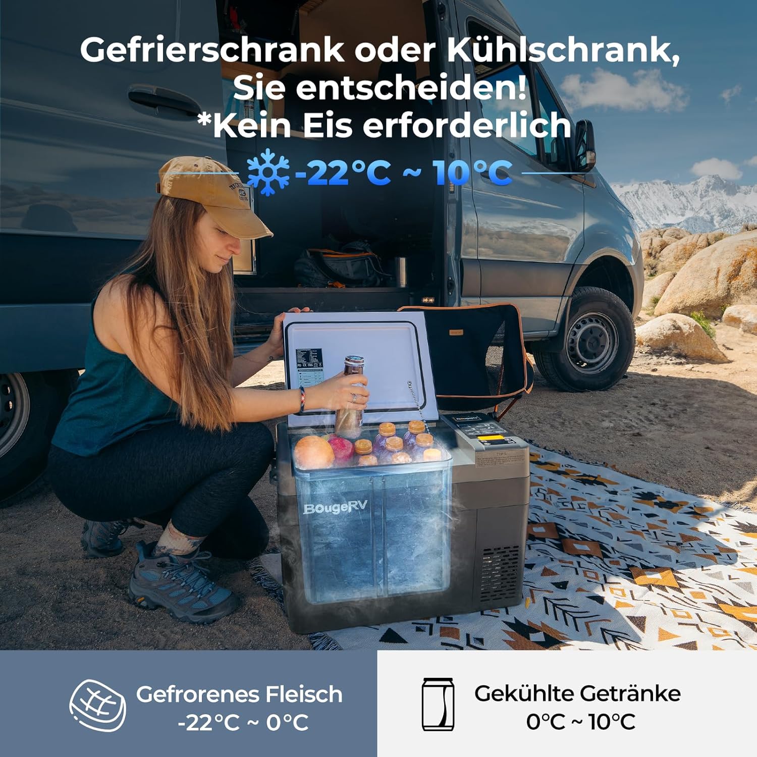 Thumbnail 4 de BougeRV CRPRO Kompressor Kühlbox 12V (12/24V DC & 110–240V AC), 29 Liter, -22 bis 10 °C