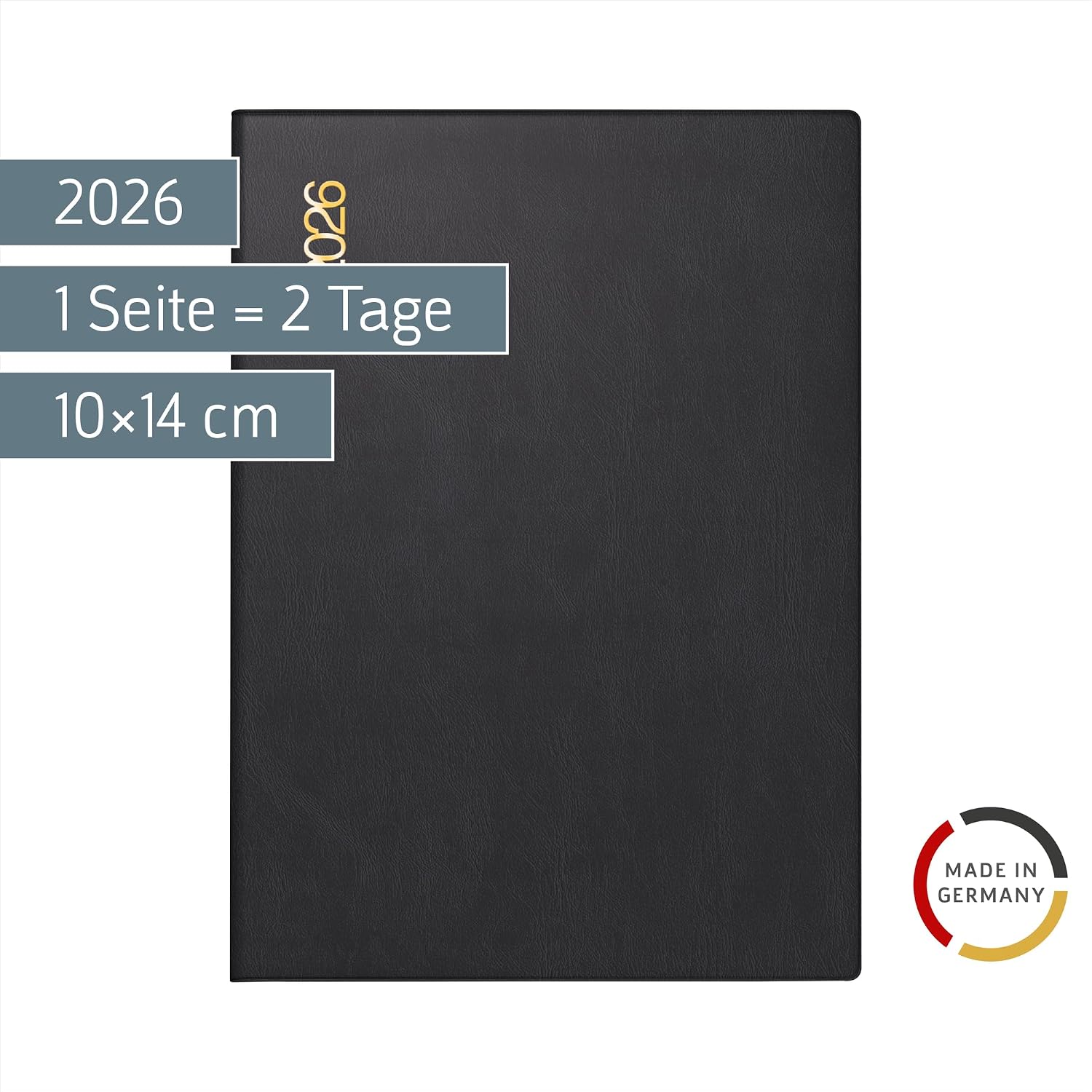 Detalle 2 de rido/idé Taschenkalender Mod. Technik II 2026 – A6, Kunststoff, schwarz