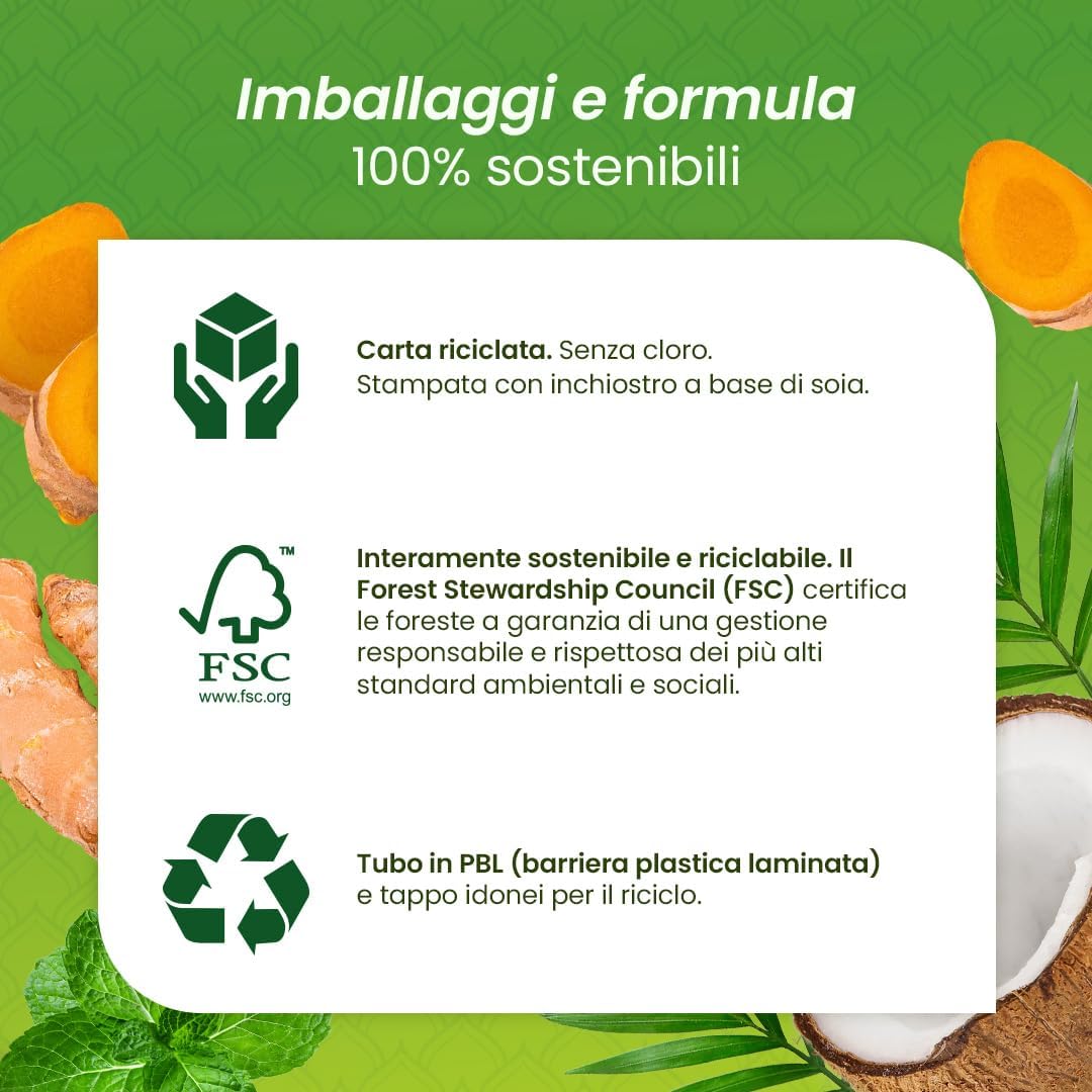 Detalle de Himalaya Botanique Dentifricio Sbiancante con Curcuma e Olio di Cocco – 75 ml