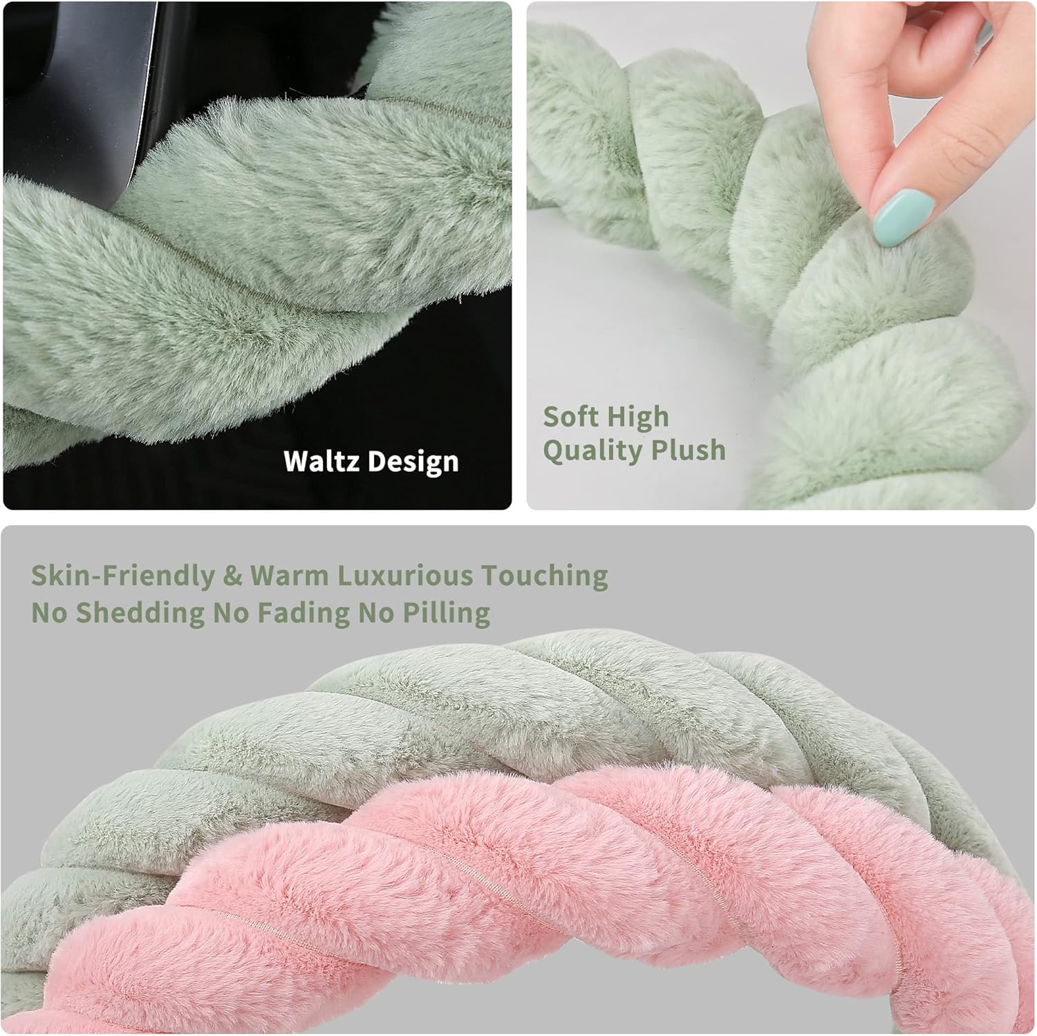 Thumbnail 5 de HighnessHwoo Luxuriöse Flauschige Winter Auto Lenkradbezüge für Damen, Weich, Warm, Plüsch, Niedlich, Auto Innenzubehör für Fahrzeug Limousine, rutschfest, Schwarz, Flauschig, Standardgröße(37–38cm)
HighnessHwoo Luxuriöse Flauschige Winter Auto Le…