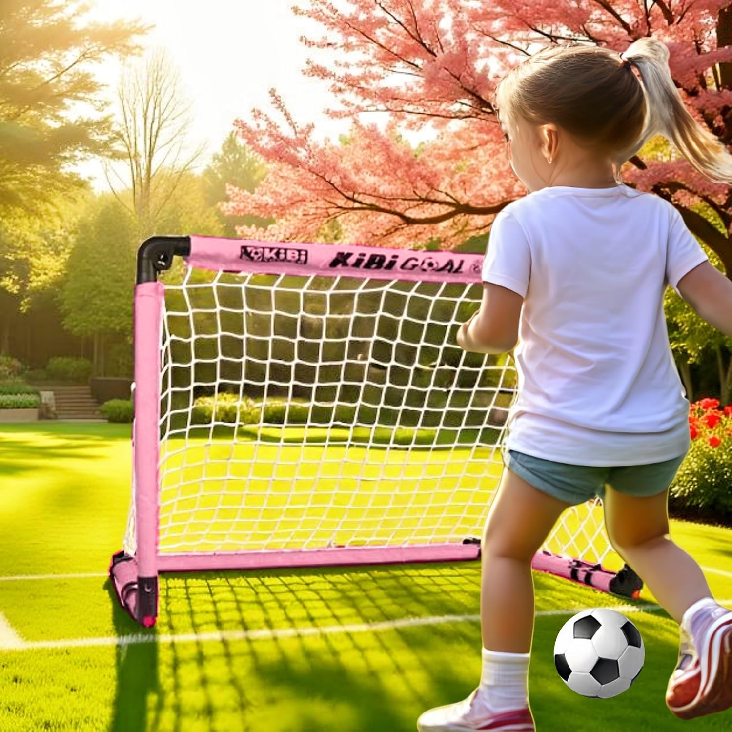 Thumbnail 4 de KiBiGOAL Kinder-Fußballtor faltbar (rosa) 90x60 cm für Indoor & Outdoor