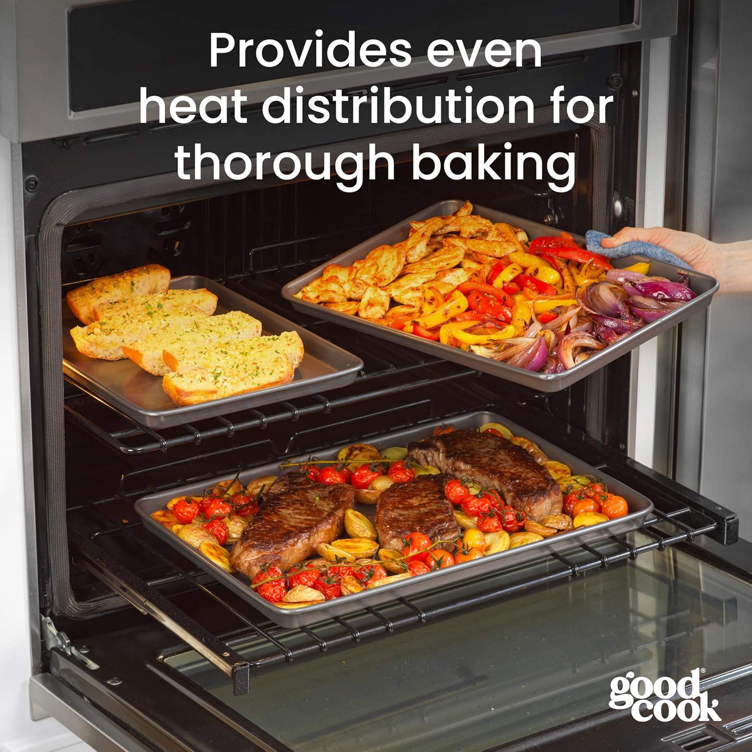 Thumbnail 5 de Good Cook Everyday Nonstick Baking Sheet Set 3-Pack