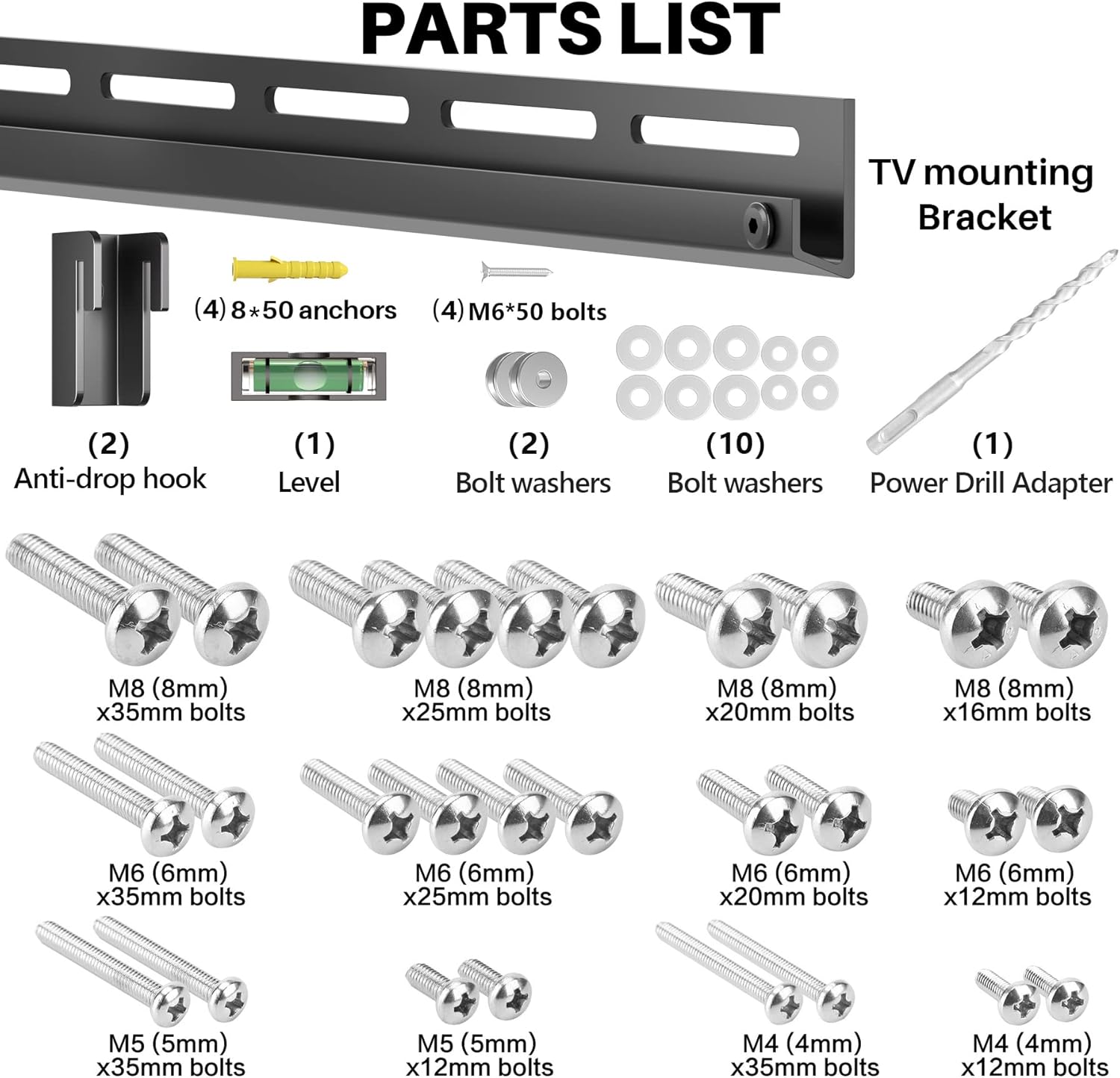 Thumbnail 5 de KAMIWI No Stud TV Wall Bracket for 32–75 inch TVs (Drywall, VESA up to 600x400mm)