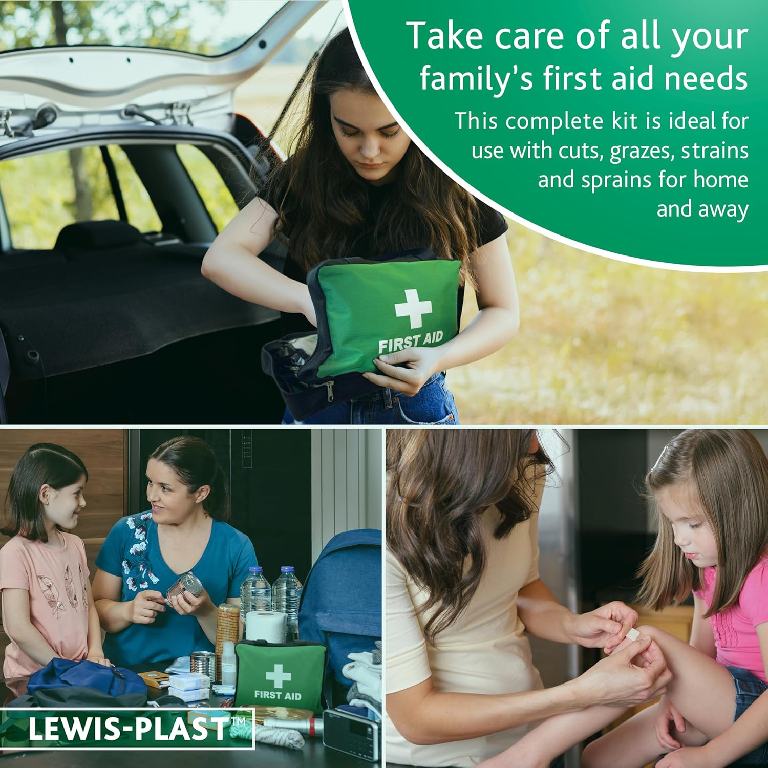 Detalle de Lewis-plast Trousse de Premiers Soins – 309 pièces, prête pour la voiture, la maison et le travail