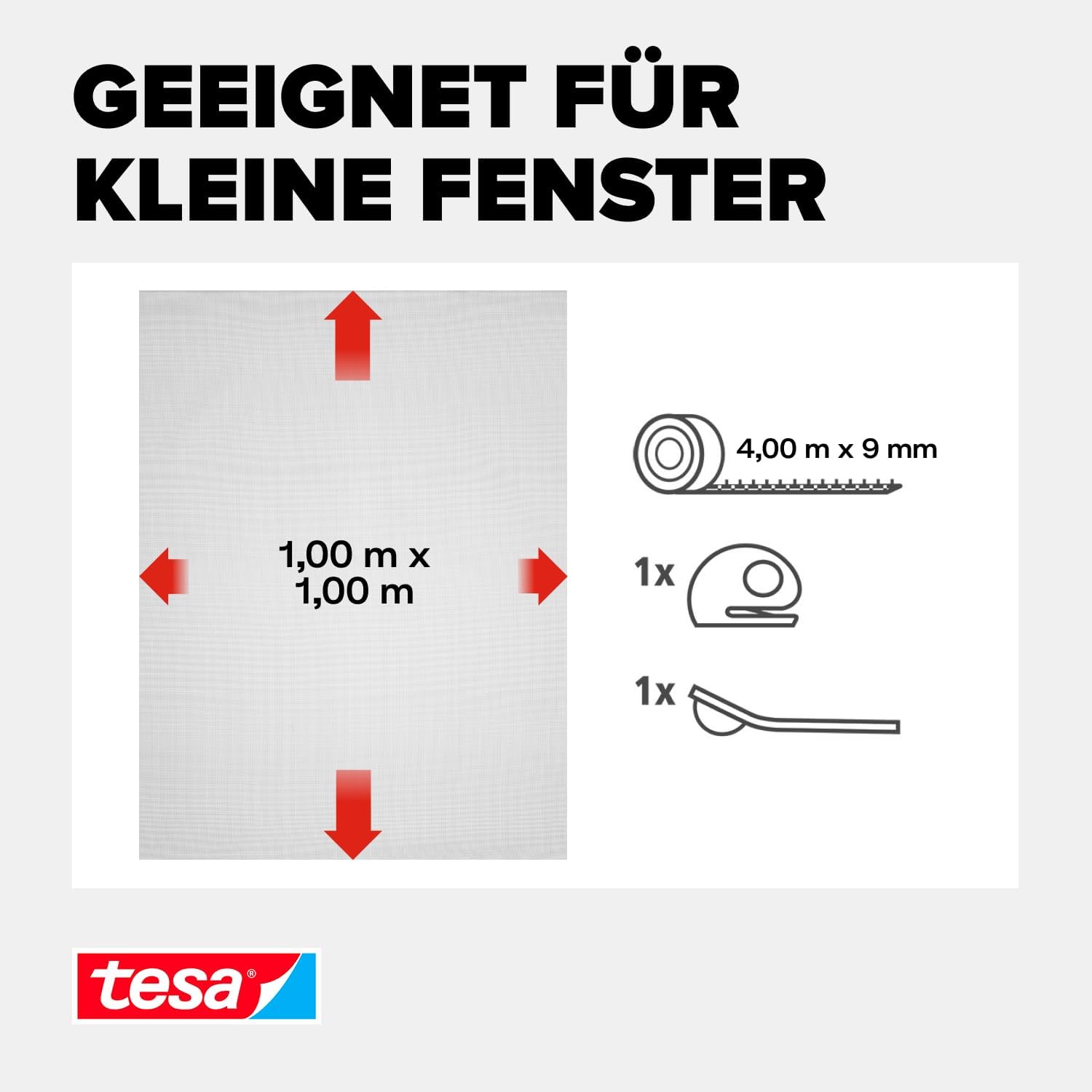 Thumbnail 3 de tesa Insect Stop Klett Fliegengitter Premium für Fenster (100 x 100 cm), anthrazit