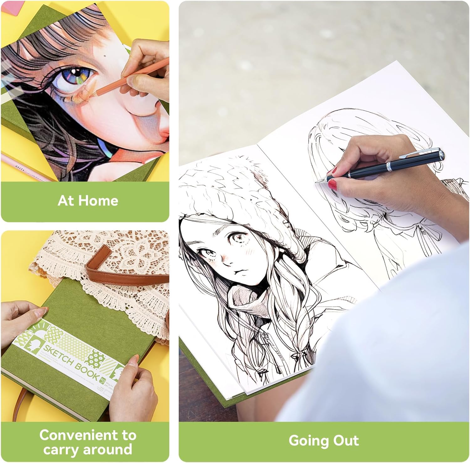 Thumbnail 6 de Arrtx carnet de croquis A4 - 60 feuilles, papier 180 g/m², reliure dos libre