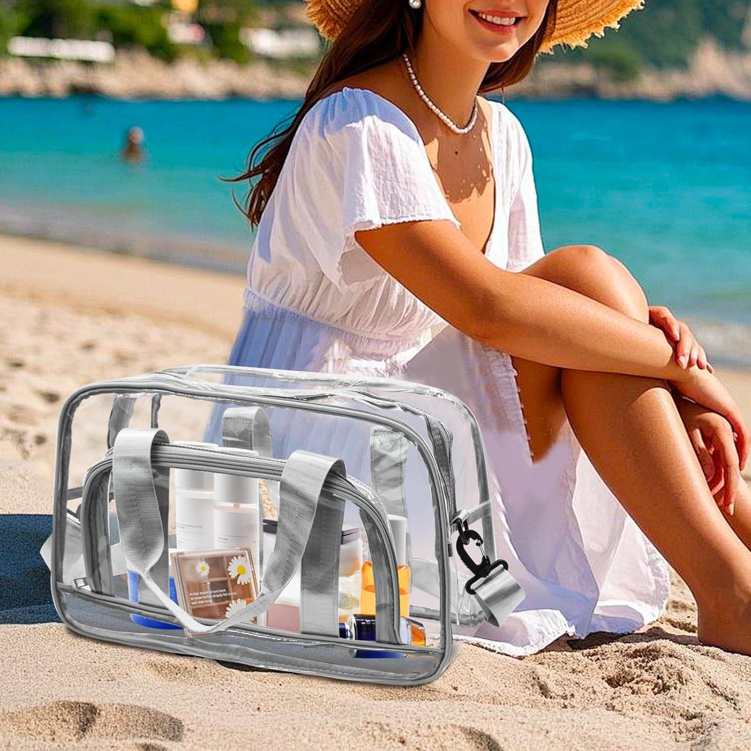 Detalle 2 de Enkrio Clear Bags for Stadium Large Clear Tote with Shoulder Strap