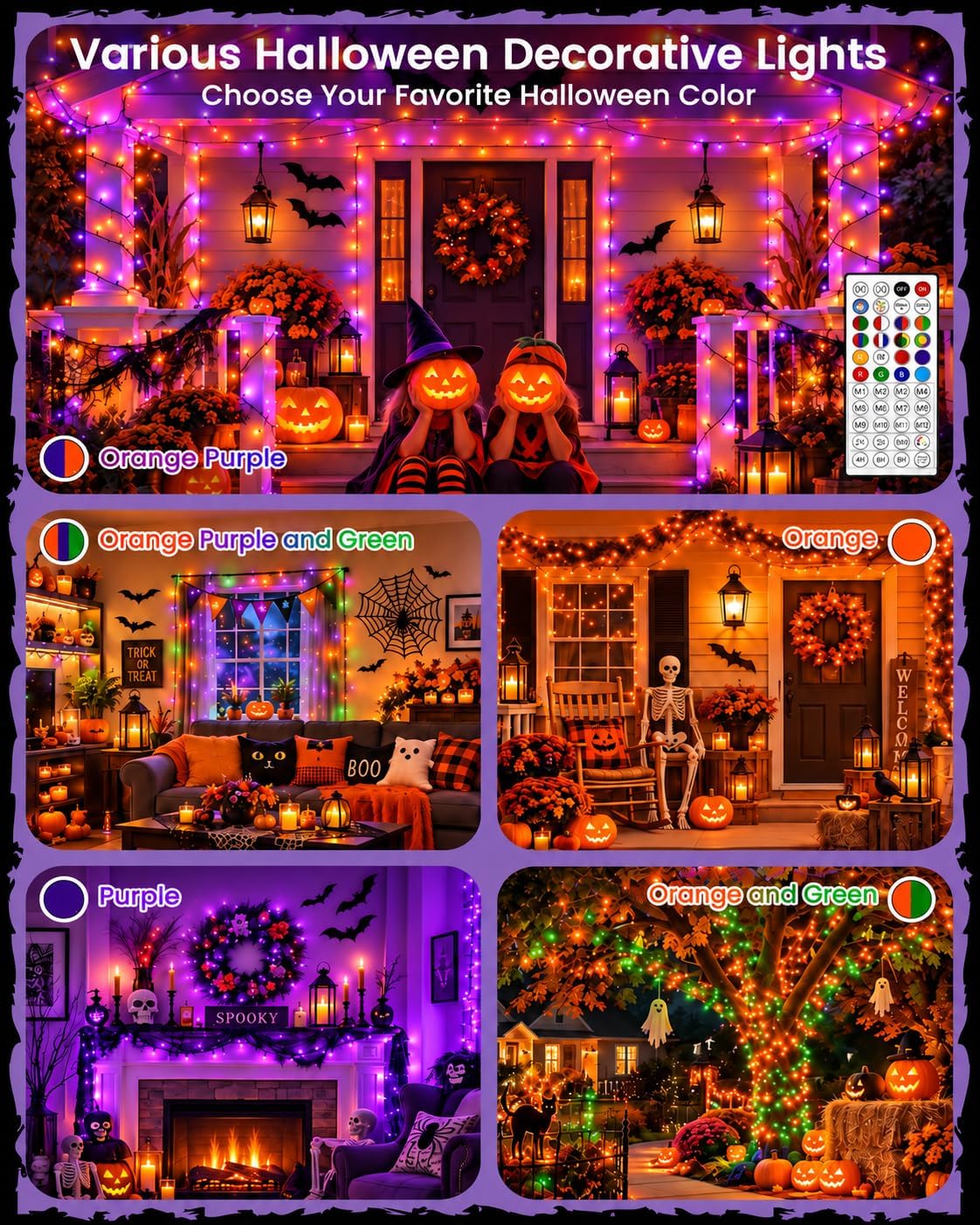 Detalle de BHCLIGHT 240LED Smart Color-Changing String Lights, 92FT, App and Remote Control