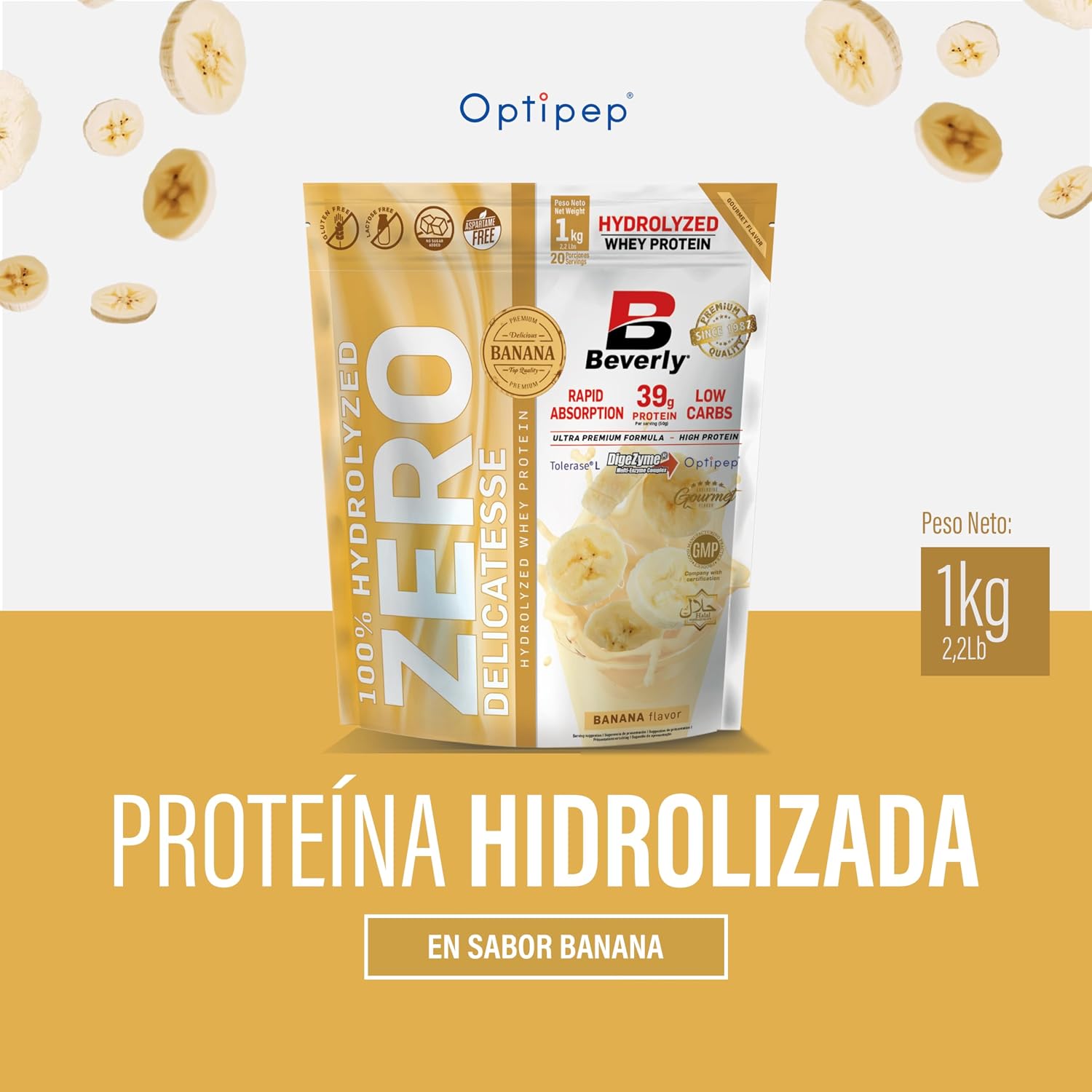 Detalle 2 de Beverly ZERO DELICATESSE Proteína Hidrolizada Whey 85% 🍌