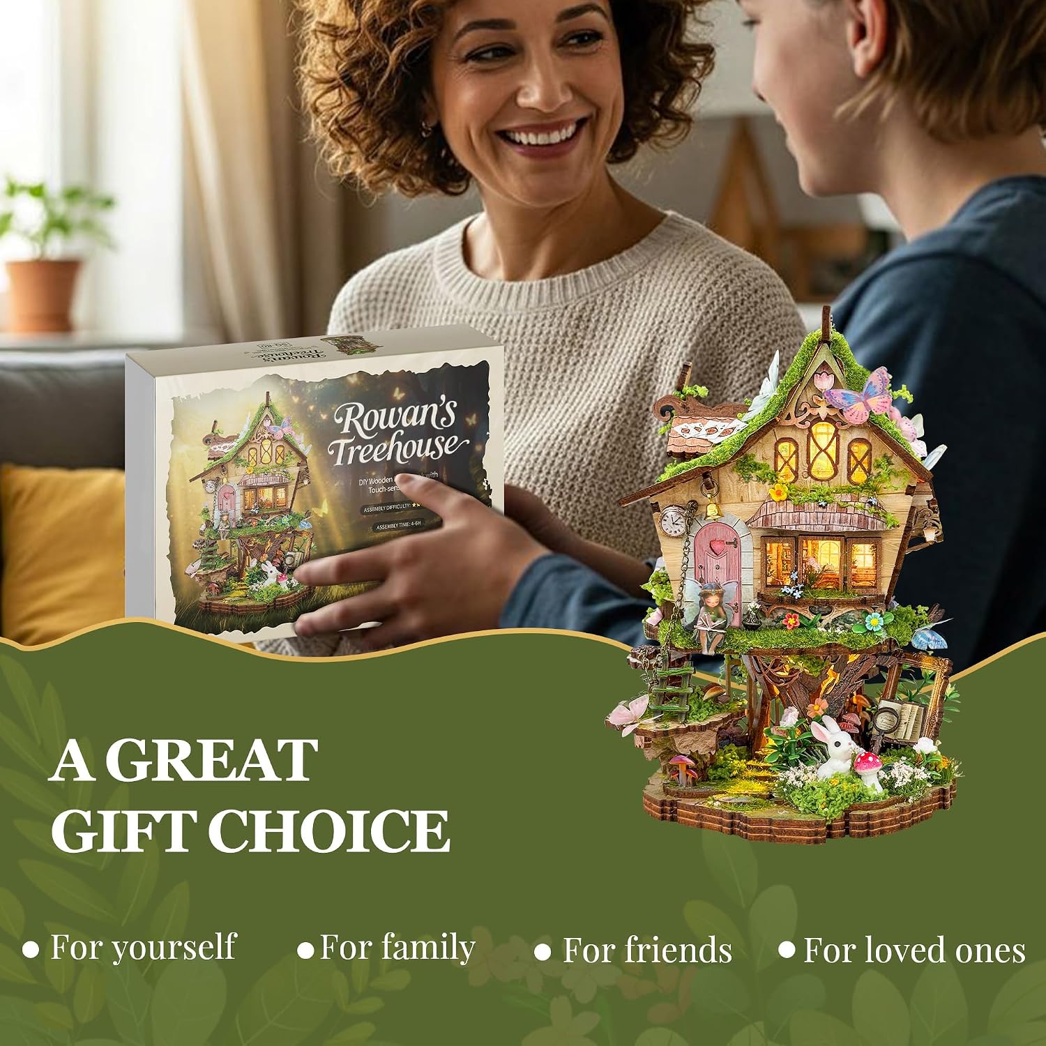 Detalle de Rowan's Tree House Book Nook for Adults – DIY Miniature Kit