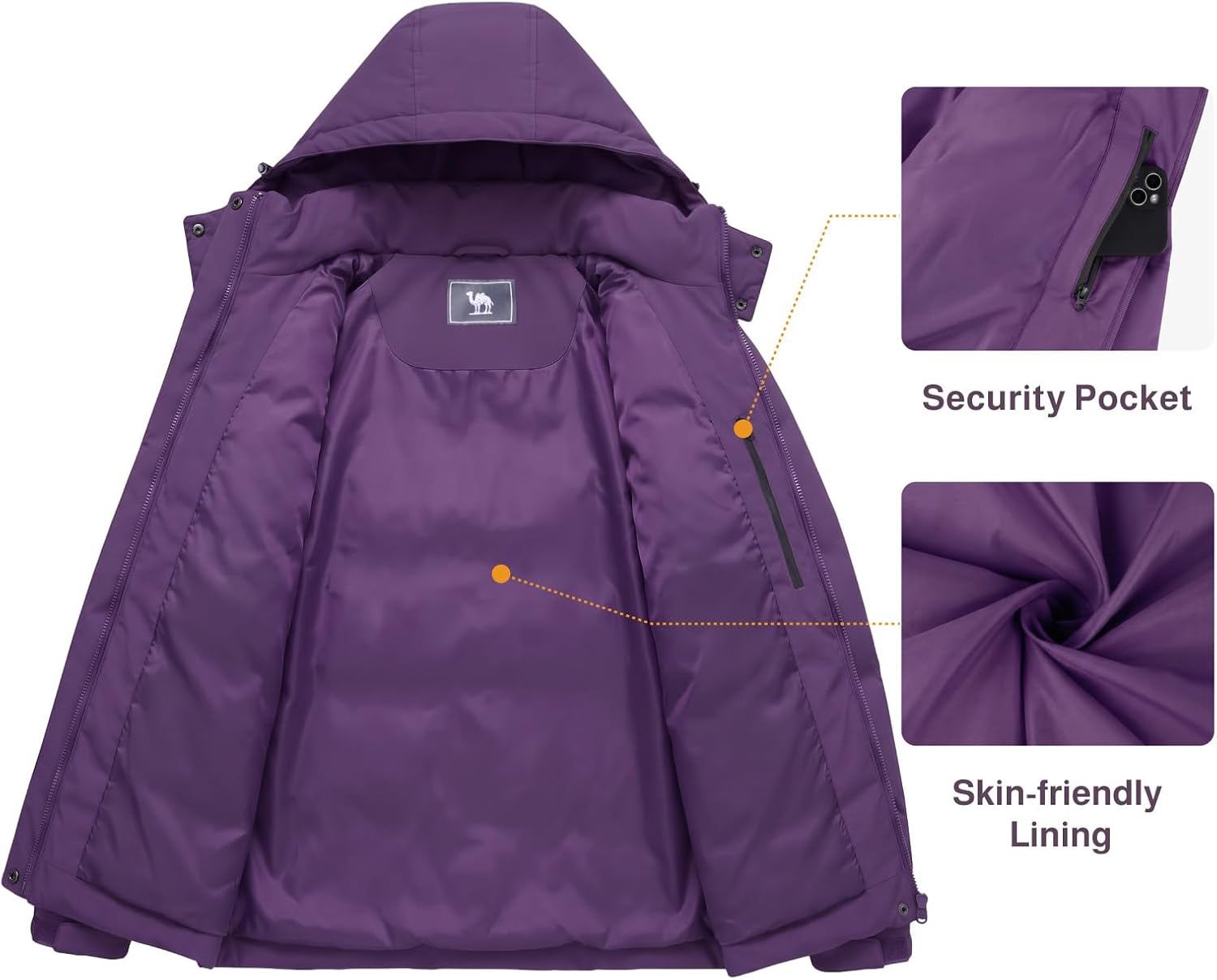 Detalle de CAMLE CROWN Women's Puffer Jacket, Polyester