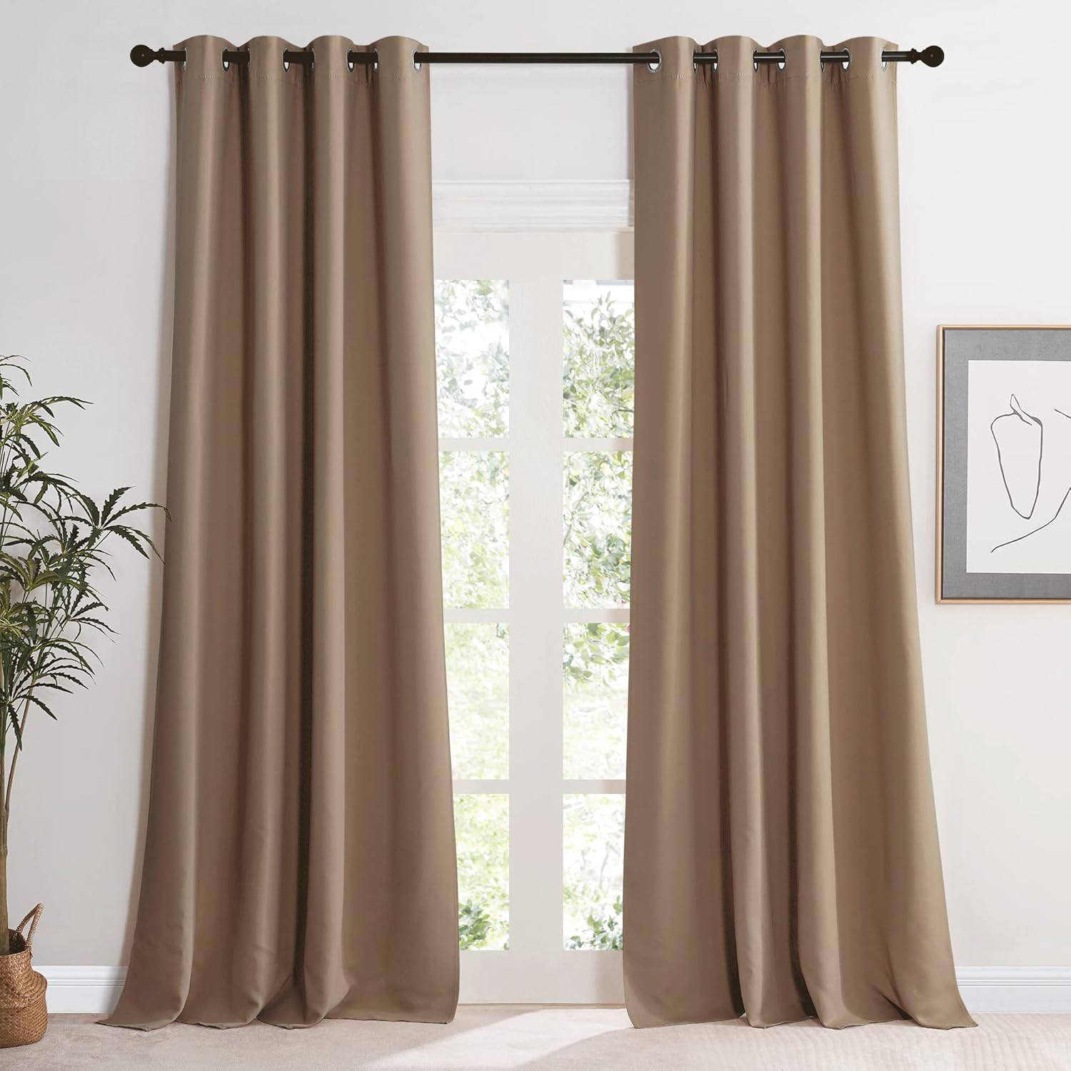 KGORGE Rideaux Isolation Thermique — Panneaux occultants 140x245 cm (2 pièces) couleur Moka