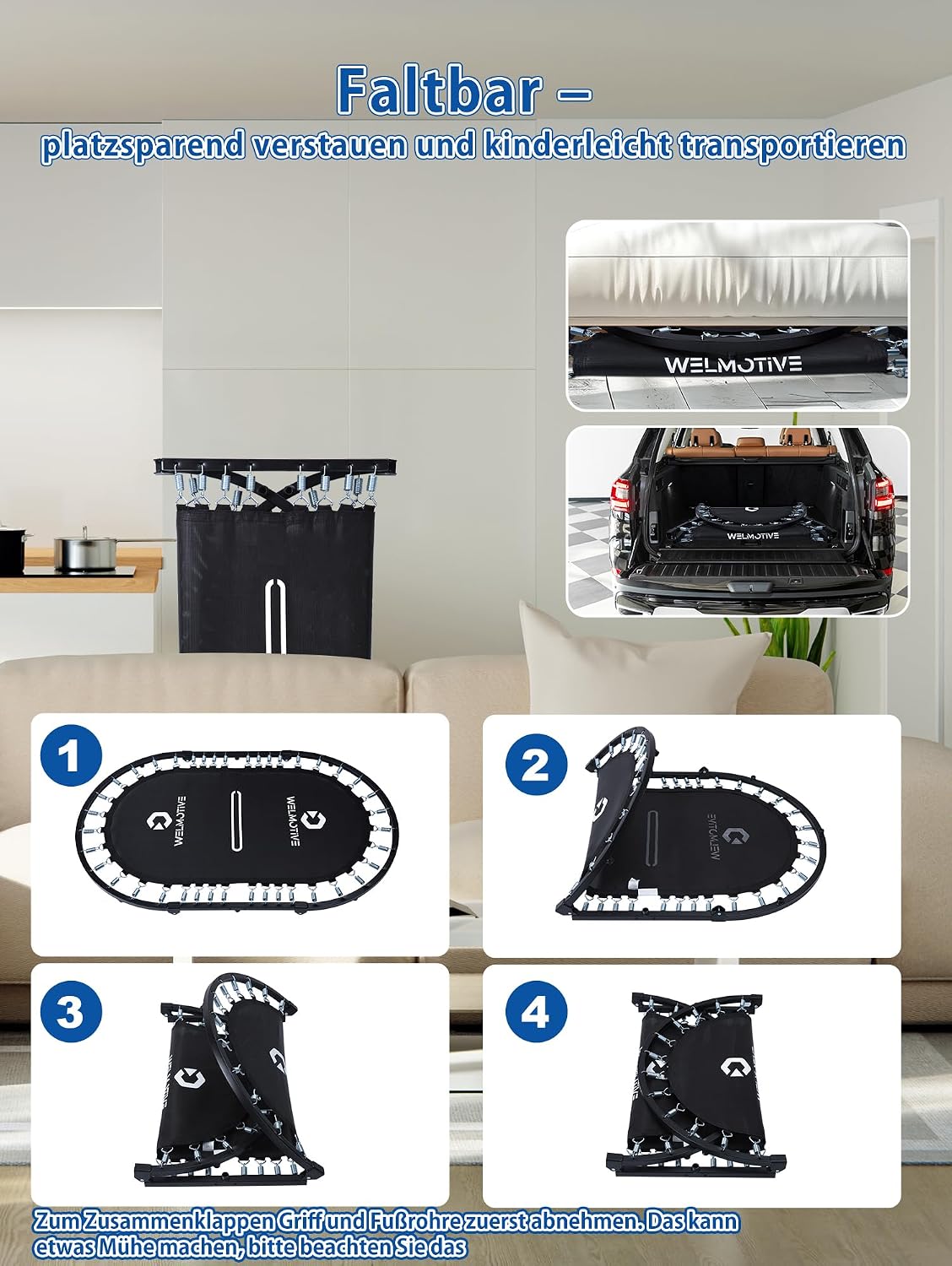 Thumbnail 5 de Welmotive Ovales Indoor Trampolin 92×142 cm