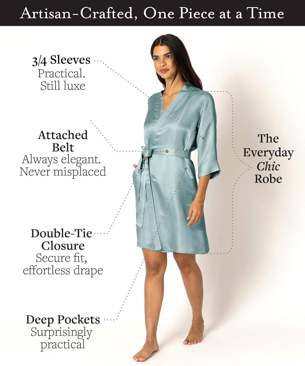 Detalle 1 de Tara Sartoria Silk Robe, 27 Momme