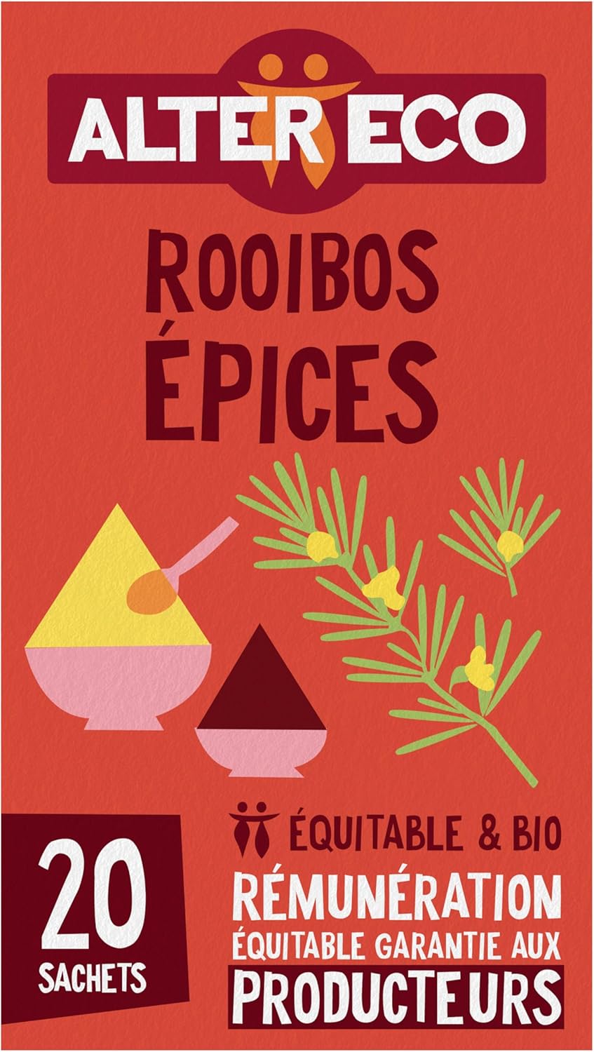 Detalle de ALTER ECO Infusion Rooibos Épices — Lot de 6 boîtes de 20 sachets bio et équitable