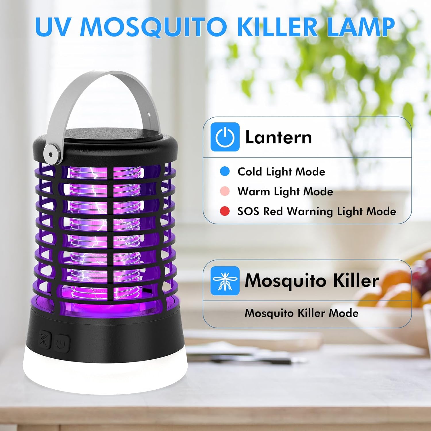 Thumbnail 1 de Regevo Lampe Anti Moustique Exterieur – Lampe 3 en 1 pour camping, USB-C, IP66, 2200mAh