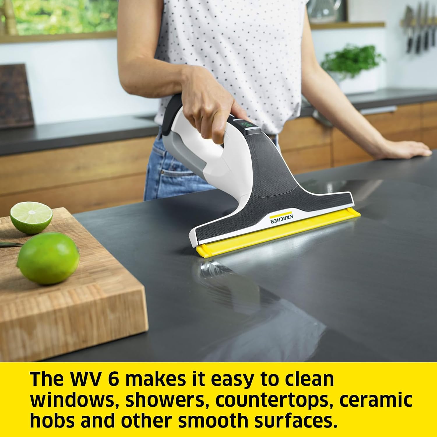 Detalle 2 de Kärcher Window Vac WV 6 Plus: 100‑Minute Battery, 280 mm Suction Head & Cleaning Kit