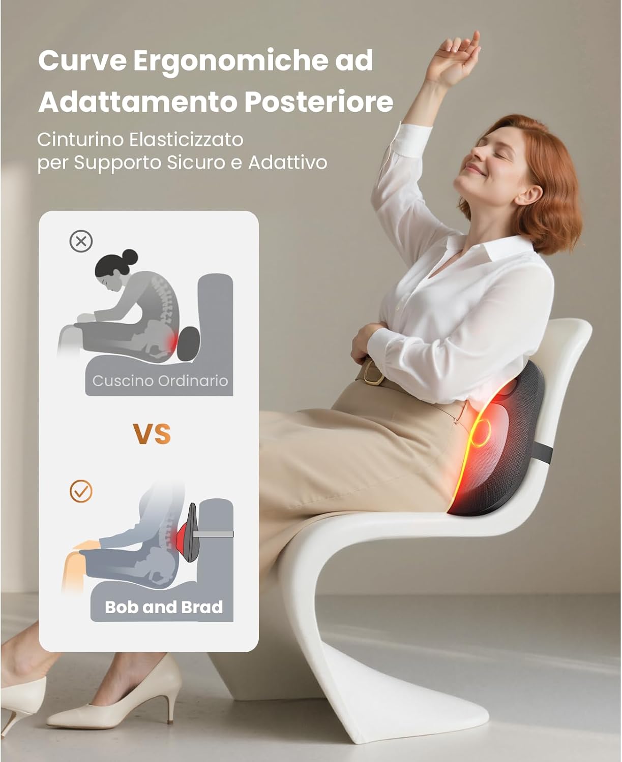 Thumbnail 6 de BOB AND BRAD EZBack Go massaggiatore per schiena e collo con calore 3D Shiatsu e supporto ergonomico