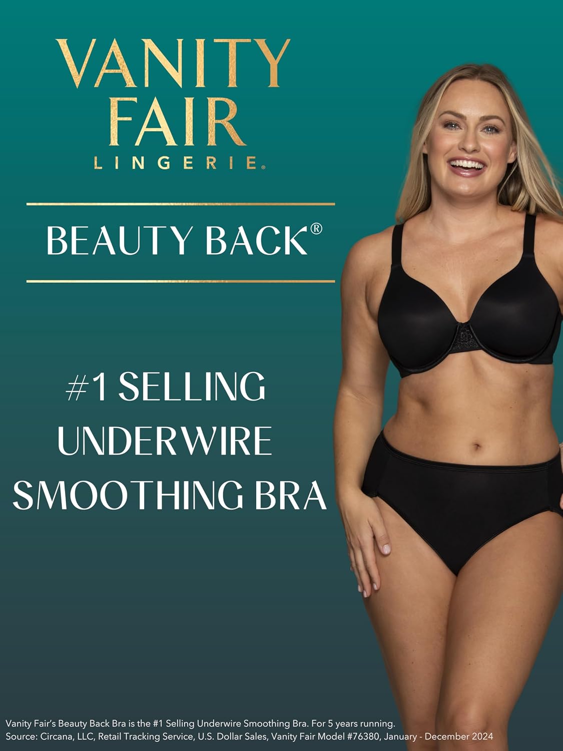 Detalle de Vanity Fair Women’s Full Figure Beauty Back Smoothing Bra (Beauty Back), 4-Way Stretch