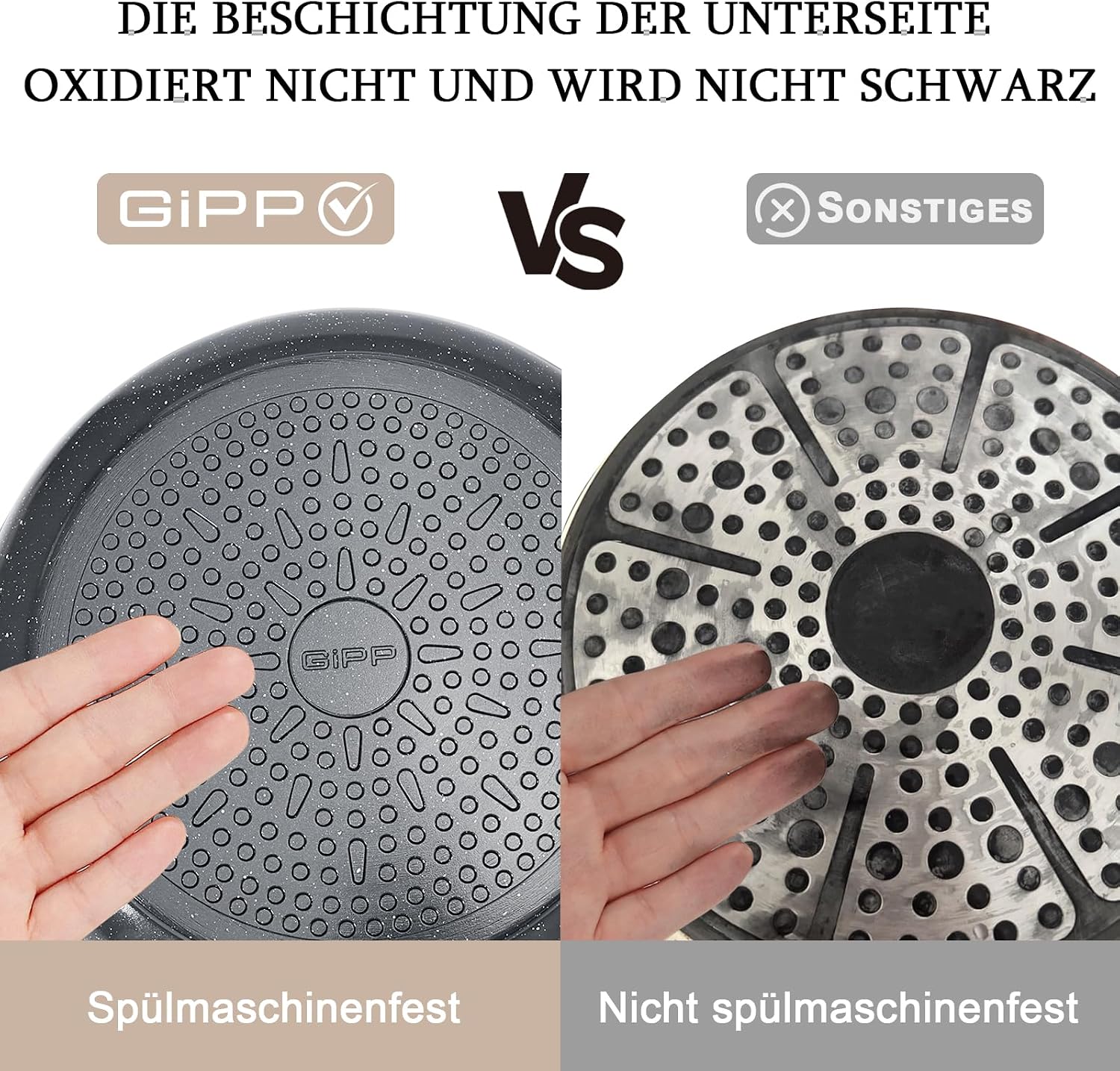 Thumbnail 6 de GiPP G11-U-Gr01 pannenset met antiaanbaklaag, afneembare handgrepen en inductiebodem
